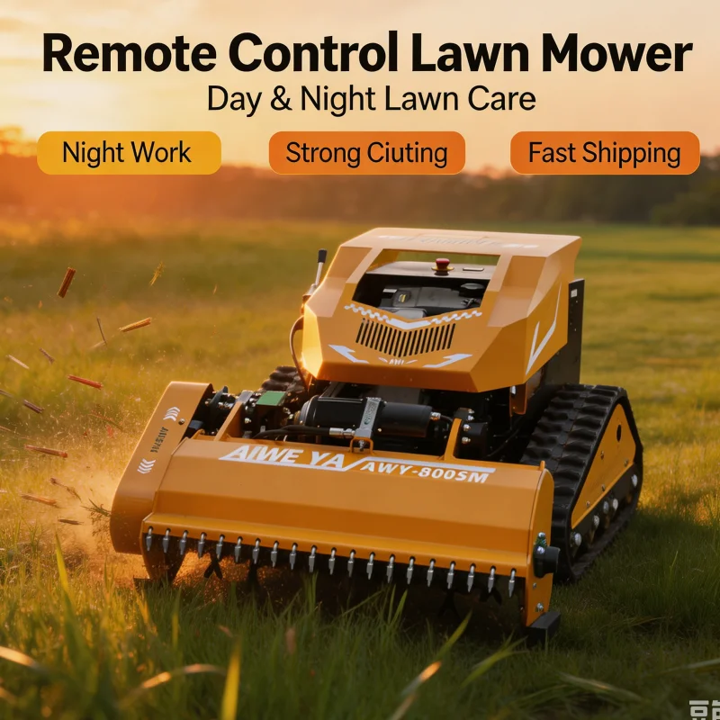 Customized New Arrival Remote Control Lawn Mower Grass Shredder 4 Stroke Labor Saving For Home Lawn