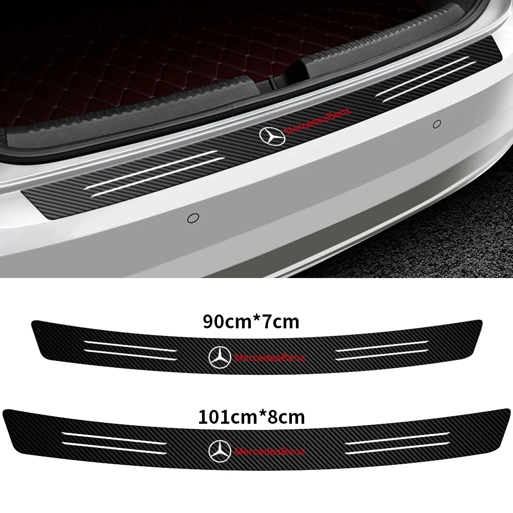 Car Rear Bumper Protector Sticker car exterior Decorative tools For Mercedes Benz AMG C E S-Class W212 CLA GLA W222 W124 W108