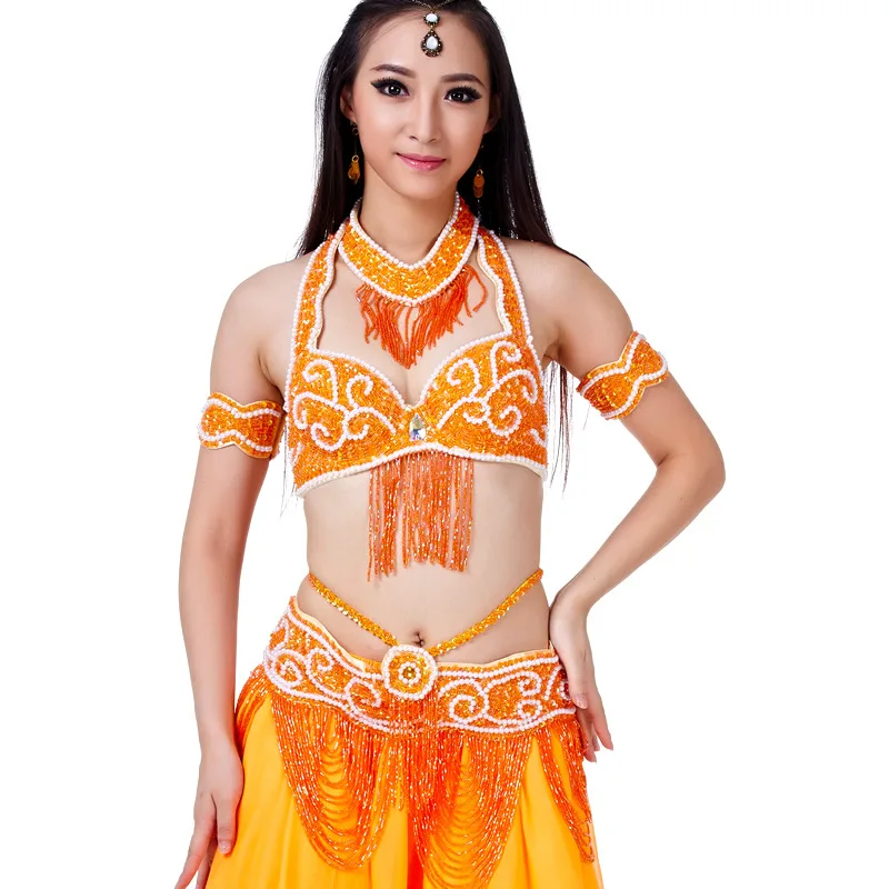 customized belly dancewear performance costume 5-piece set indian clothes women belly dancing bra skirt