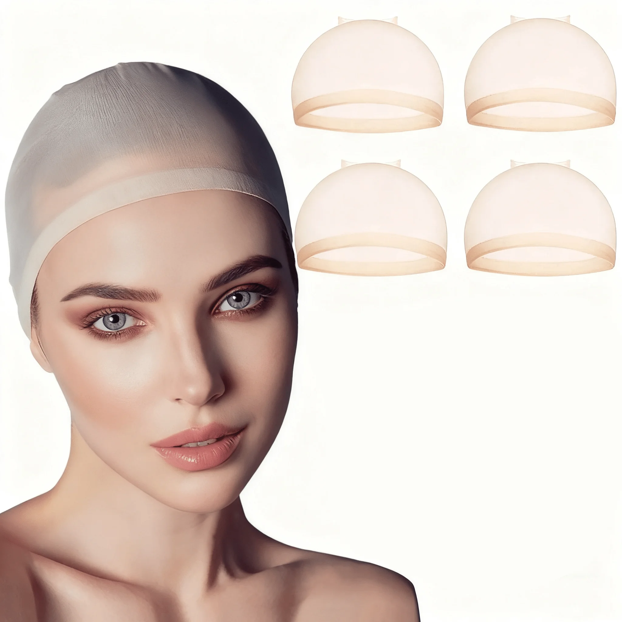 

5-piece invisible hairnet, breathable color mesh cap, ultra-thin hair extension adhesive for use with hair extensions