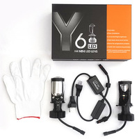 Y6D Y8 Y7D H4 LED Car Motorcycle Headlight 12-24V High/Low Beam Projector Lens - Bright Waterproof Universal Headlamp