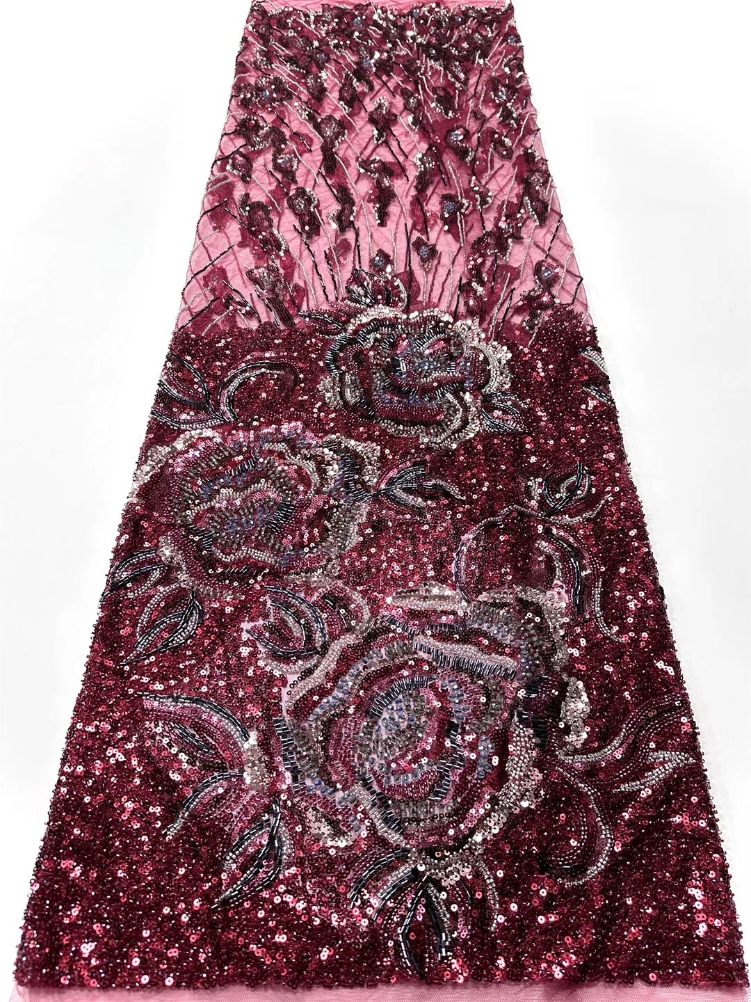 

Luxurious African Groom Sequins Lace Fabric, Heavy Beads Embroidery, French Tulle, Nigerian Wedding Dress, High Quality, 2026