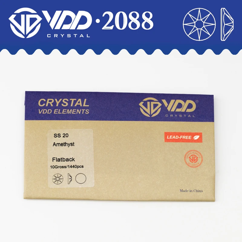VDD 033 Amethyst 2088 Rhinestones Crystal SS16-SS30 High AAAAA 8 Big 8 Small Flatback Stone For DIY Crafts Nail Art Decorations