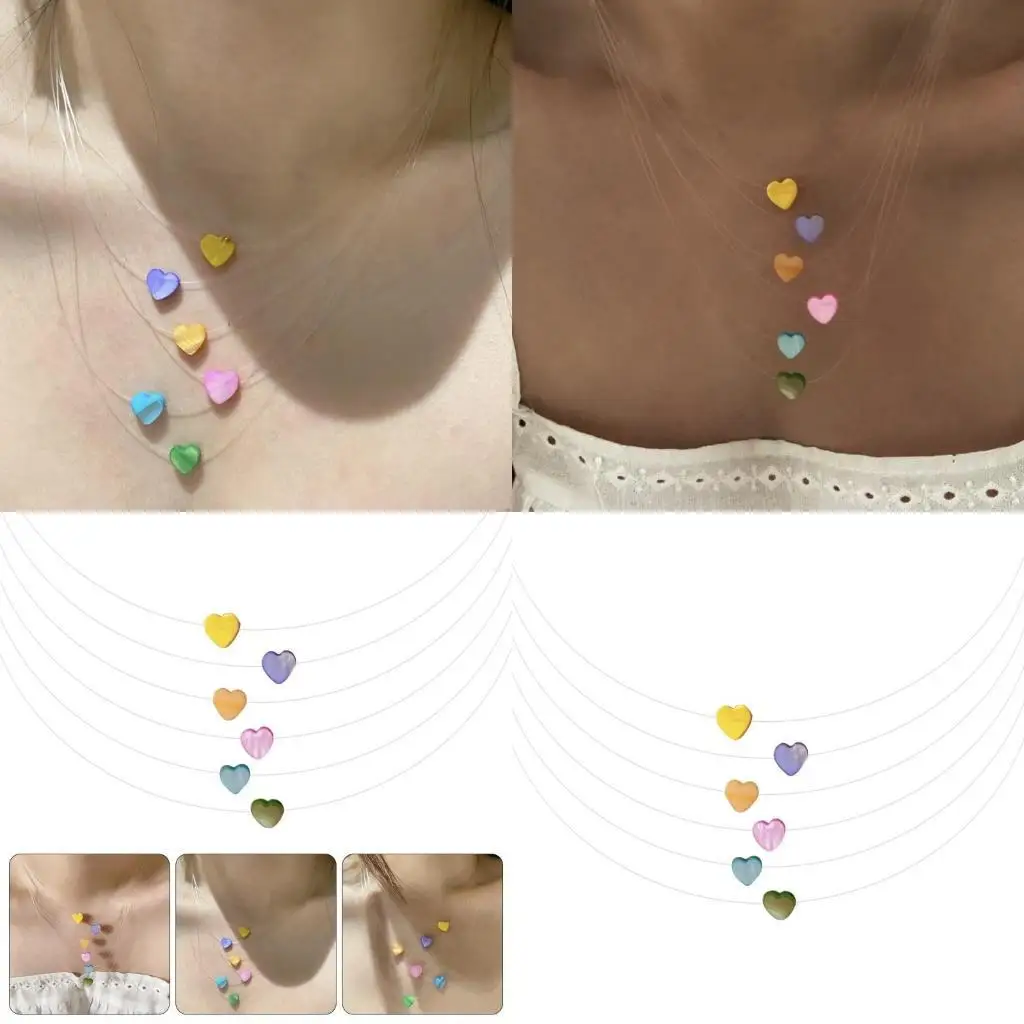 J78F Love Multicolor Love Dopamine Chain Portable Shells Collace Netclace Jewelry Exply for Endery Trendy Gifting Daily Wear