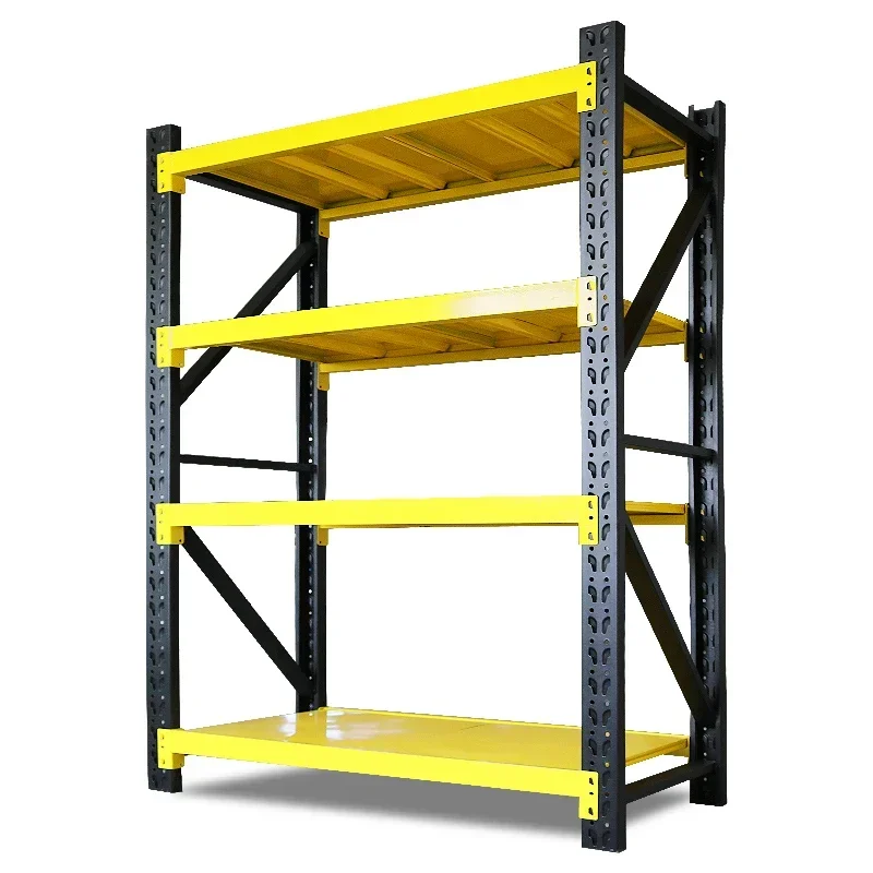 Yellow and black shelves Shelves Multi-layer express warehousing Warehouse Heavy-duty shelves