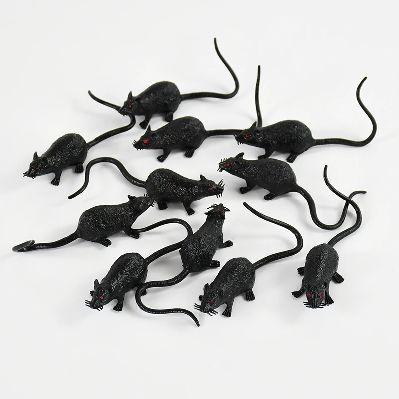 10Pcs Fake Mouse Model Mini Rat Kids Trick Novelty Toys Halloween Party Home Decoration Haunted House Scary Props Joke Prank