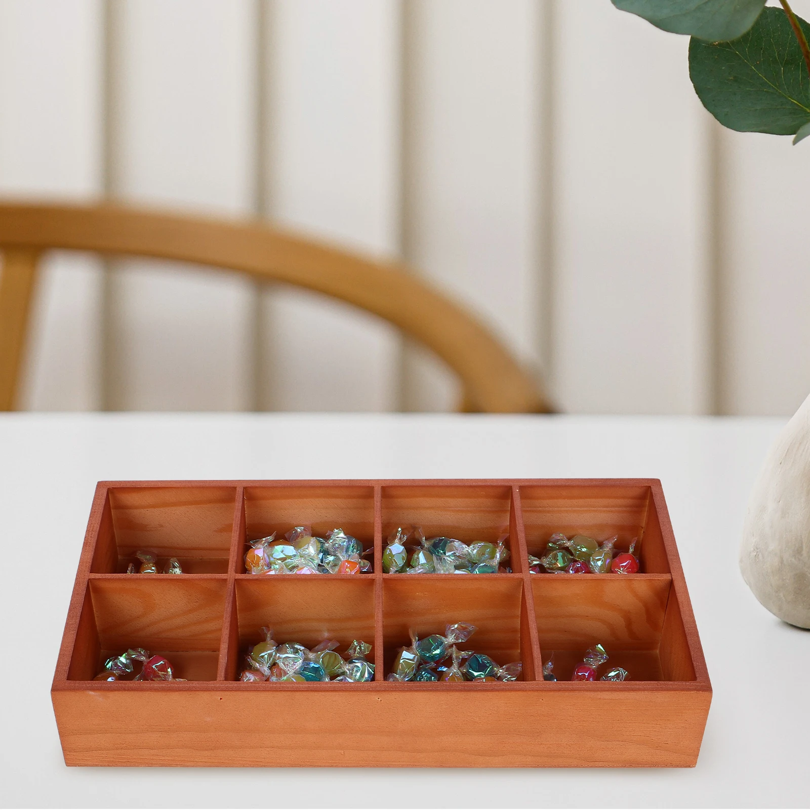 

Multi Compartment Wooden Storage Box Desktop Organizer Nut Holder Succulent Display Home Decor Serving Tray Dividers Dry Fruit