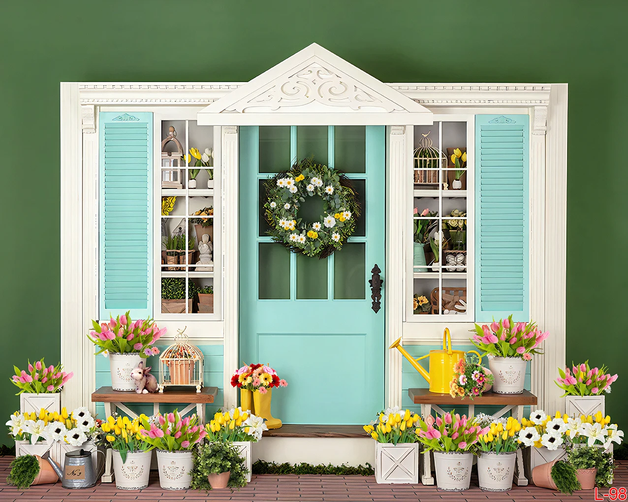 용수철 해피 부활절 텐트 토끼 캠핑 배경 사진, 어린이 초상화 나무 문짝 꽃 식물 배경 포토존