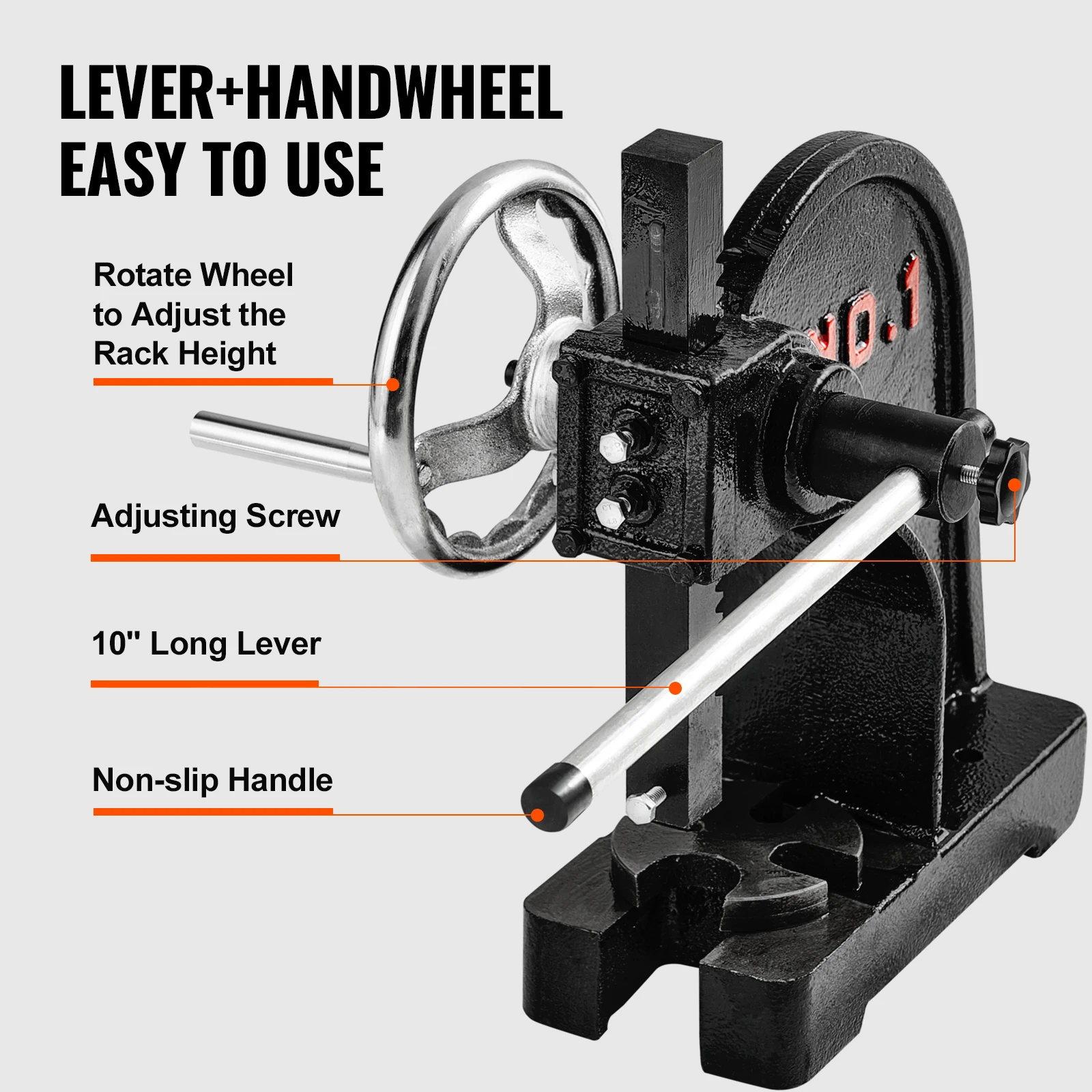 

【Hot】 Heavy Arbor Press 1 Ton Ratchet Leverage Arbor Press With Handwheel Manual Desktop Metal Arbor Press For Riveting