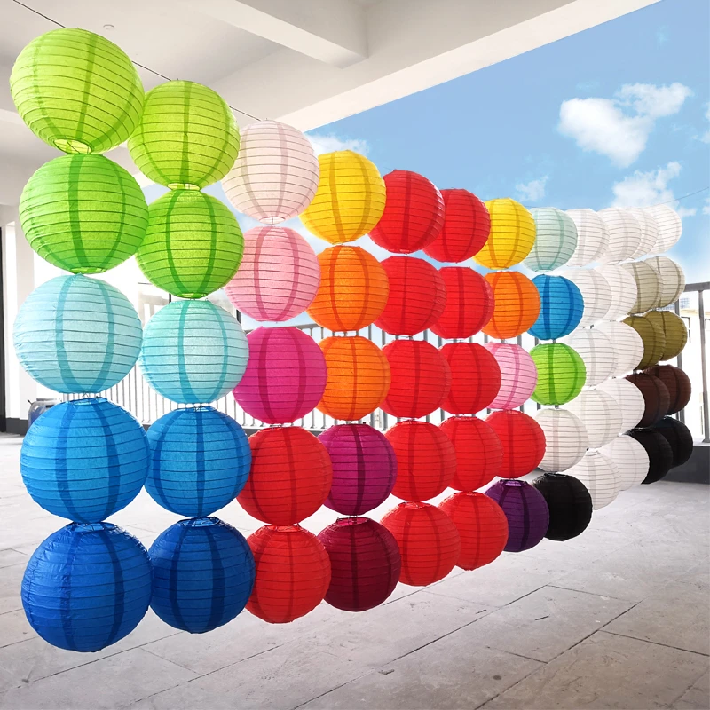 4-6-8-10-12-14-16 Inch Chinese Paper Lanterns Hanging Paper Ball Paper Lantern for Christmas Wedding Home Party Decorations