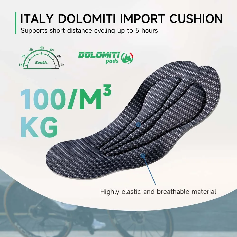 Santic Men's Cycling Sets Summer Quick Dry Bicycle Clothing Suits 5Hours Breathable Italy Padded Bib Shorts Bike Jersey Sets