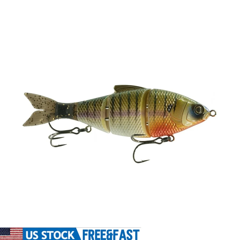 

Trace 5 Inch Multi Jointed Swimbait 4 Piece Life Like Fishing Lure Premium 3D Eyes Scales Sharp Hooks Versatile Depths
