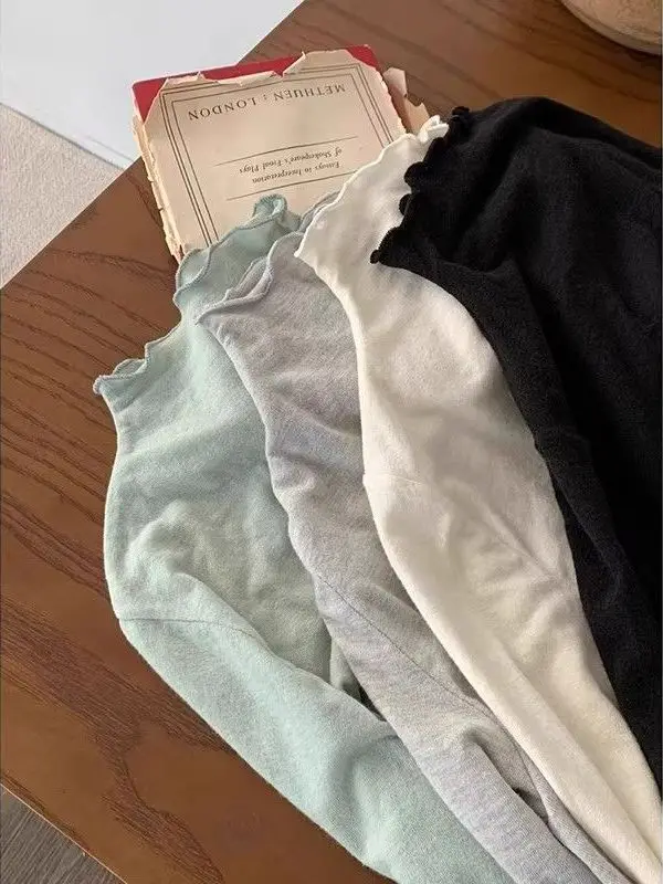 حجم كبير طويل Sve تي شيرت المرأة فضفاضة تناسب الملابس الداخلية عالية Ne موجة تصميم ربيع الخريف الشتاء أعلى مريحة للتنفس #3