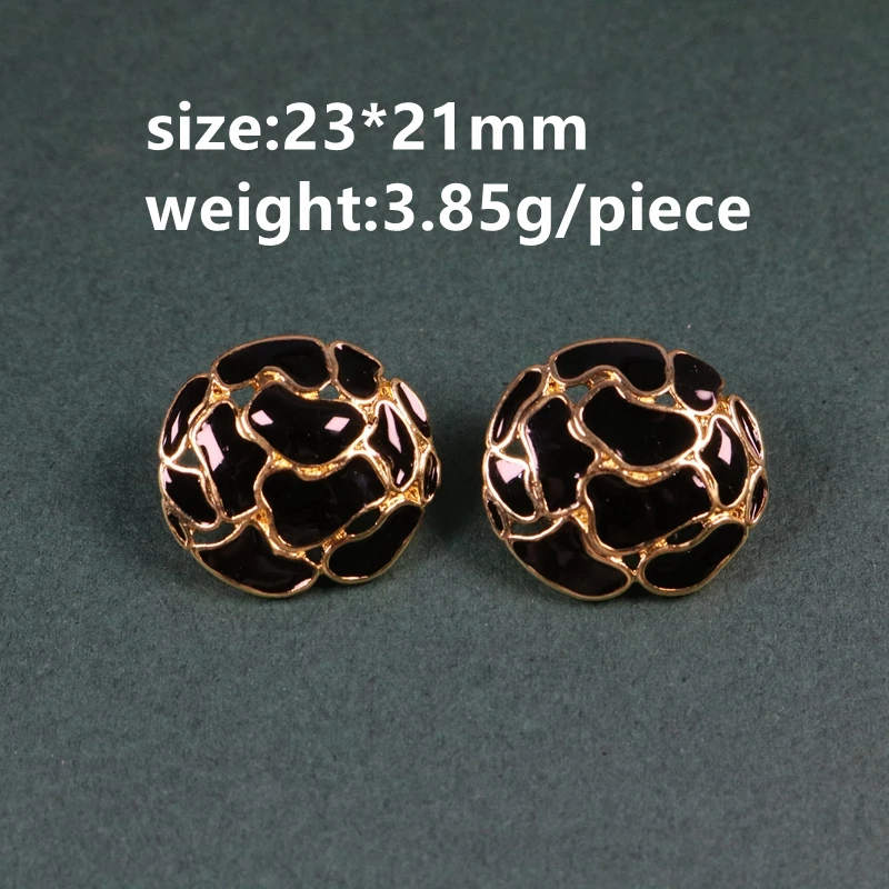 Black White Metal Wire Retro Enamel Earrings Elegant Exquisite Minimalist Office Style For Women Jewelry