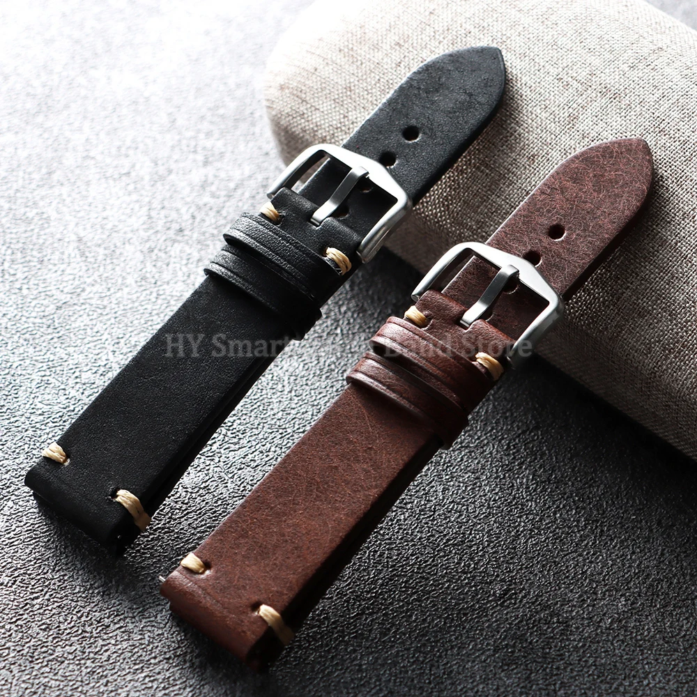 18mm 19mm 20mm 21mm 22mm 23mm 24mm pulseira de relógio de couro para seiko para omega para tudor pulseira de liberação rápida pulseira de couro