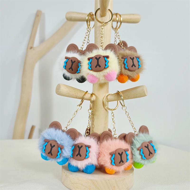 

Милый слезной кабала, шерстяной шарик, кулон, брелок для женщин, мягкий шарик из искусственного меха, брелок для ключей, сумка, подвеска, автомобильный брелок для девочек, подарок для детей