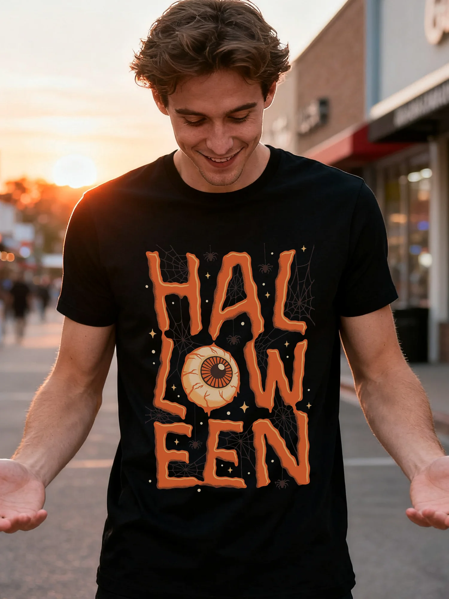 

Premium Halloween Graphic Tee for Men - 100% Party Print
