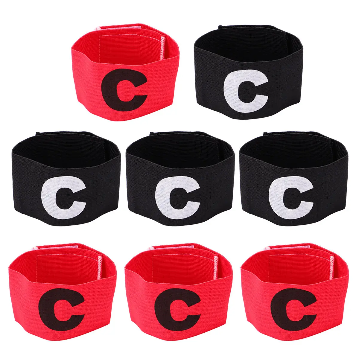 

8Pcs Soccer Captain Armband Adjustable Lightweight Portable Football Rugby Basketball Sports Team Leader Armlet Identification