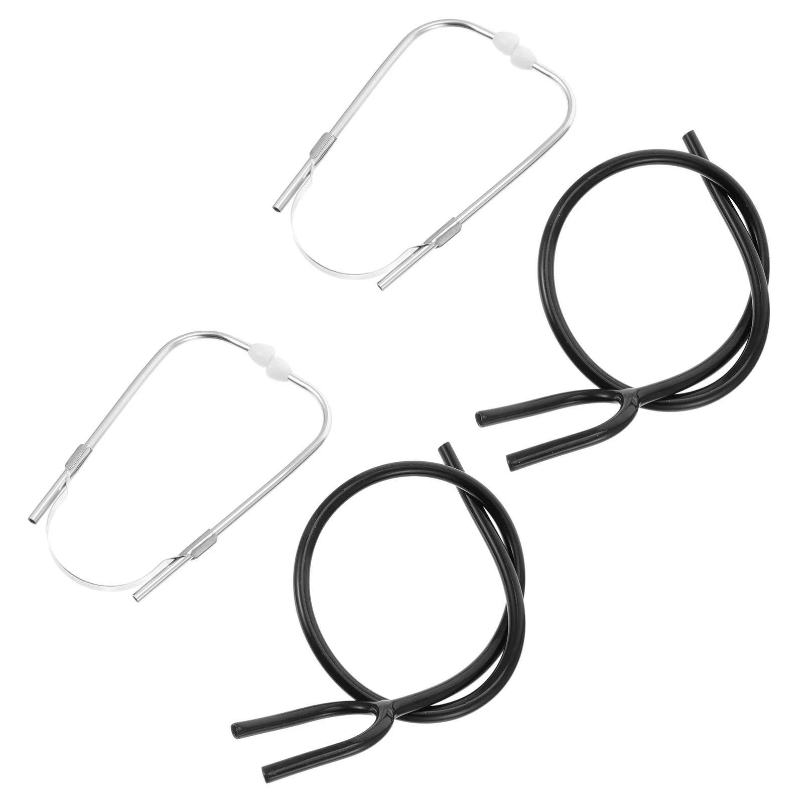 2 Pcs Stethoscope Replacement Tube and Binaural Accessories Hook with Hose Ear Tips Parts Pvc