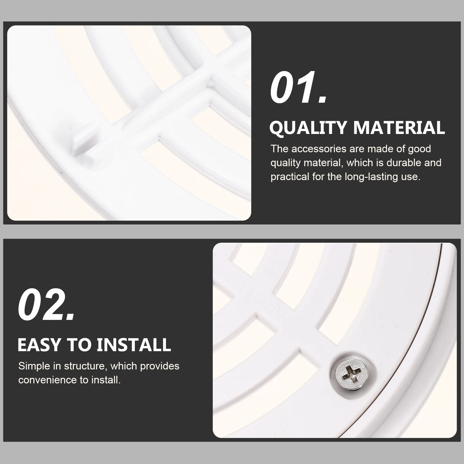 

3Pcs Pool Drain Accessories Swimming Pool Base Cover Durable Material Smooth Surface Easy Install Ground Leakage