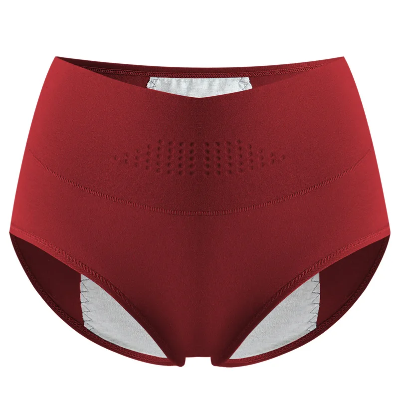 High Waist Menstrual Women's Panties Widen Period Pants Leak Proof Physiological Underwear Cotton Female Briefs Plus Sizes L-4XL image 5