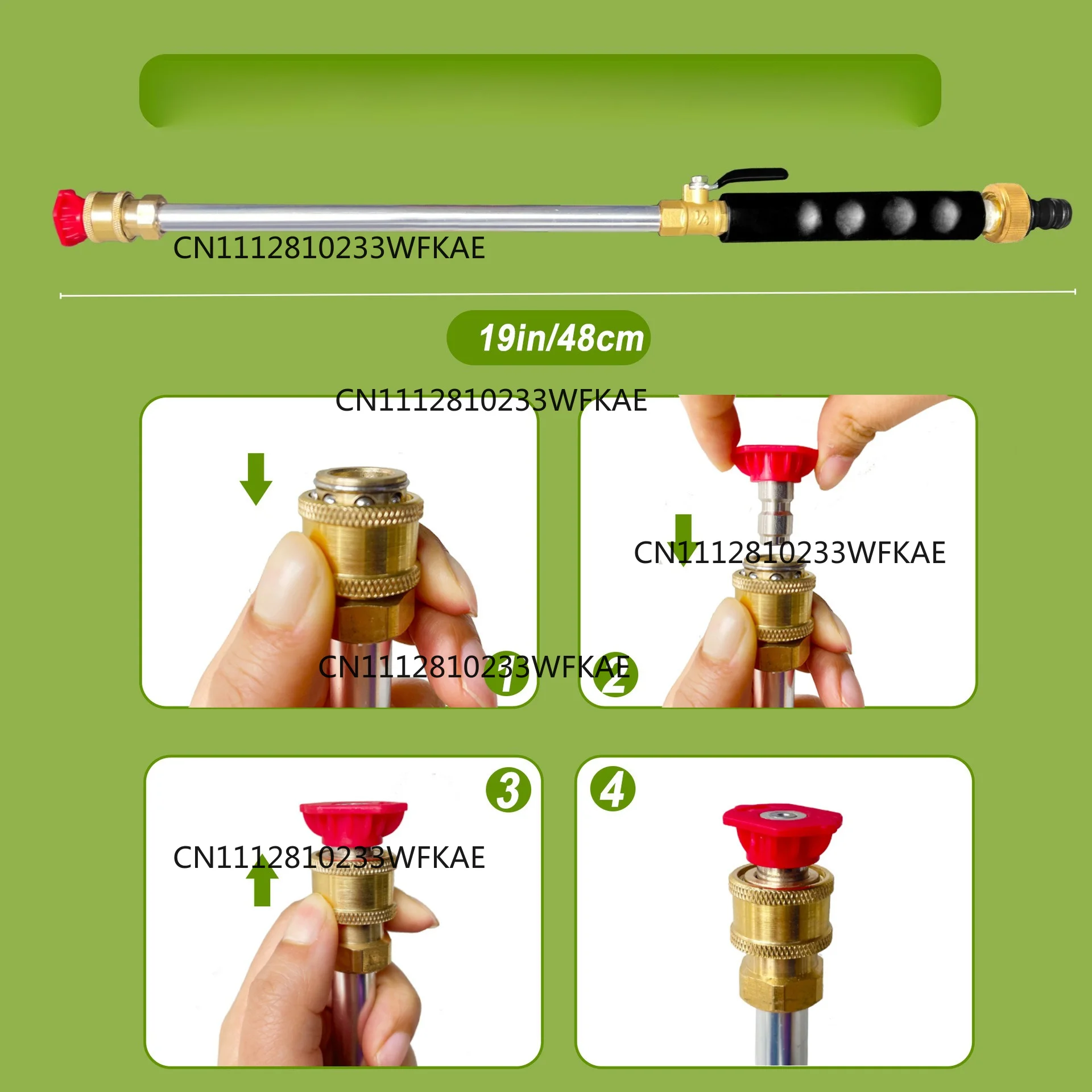 High pressure cleaning truck water gun 2 nozzle, new TV long pole watering flower garden irrigation view 4