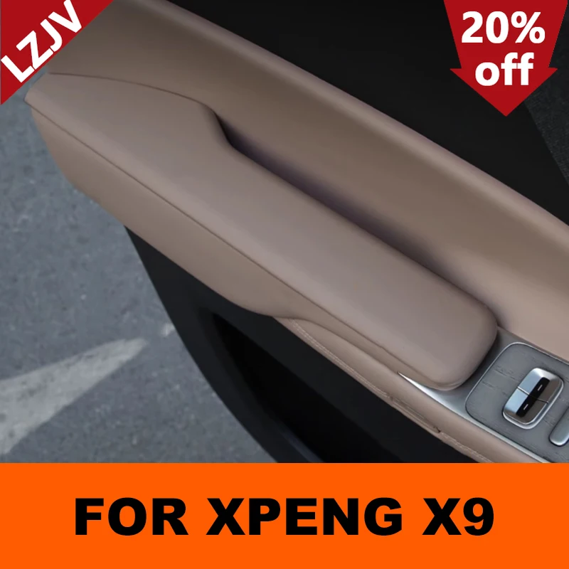 LZJV Car Door Armrest Protective Shell Fit for Xpeng X9 Modified Auto Door Handle Protective Shell Car Interior Accessories