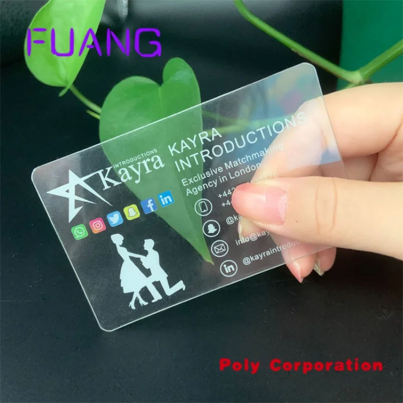 

Custom High Quality Waterproof Custom Design CR80 Clear Plastic Transparent Business Card Printing