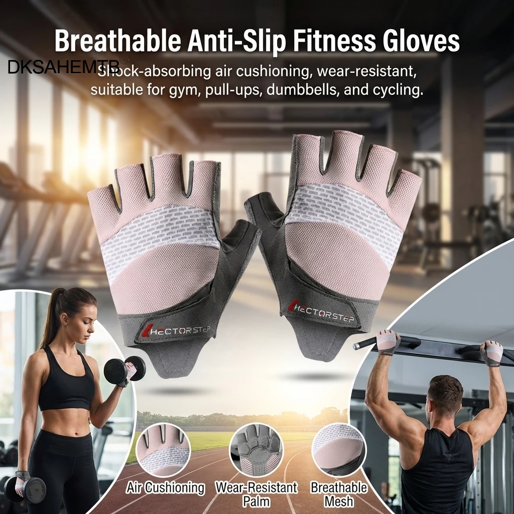 

Summer Breathable Sports Gloves Anti Slip Durable Half Finger Gloves For Cycling Camping Hiking Fishing Outdoor Sports Mittens