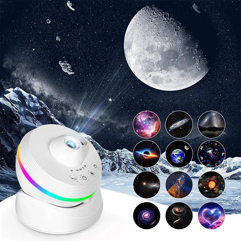 Projecteur Galaxie : Lampe Étoilée avec Effets Météores et Minuteur, Lampe LED Galaxie Spatiale pour Décoration de Chambre, Cadeau de Noël pour Adultes et Enfants