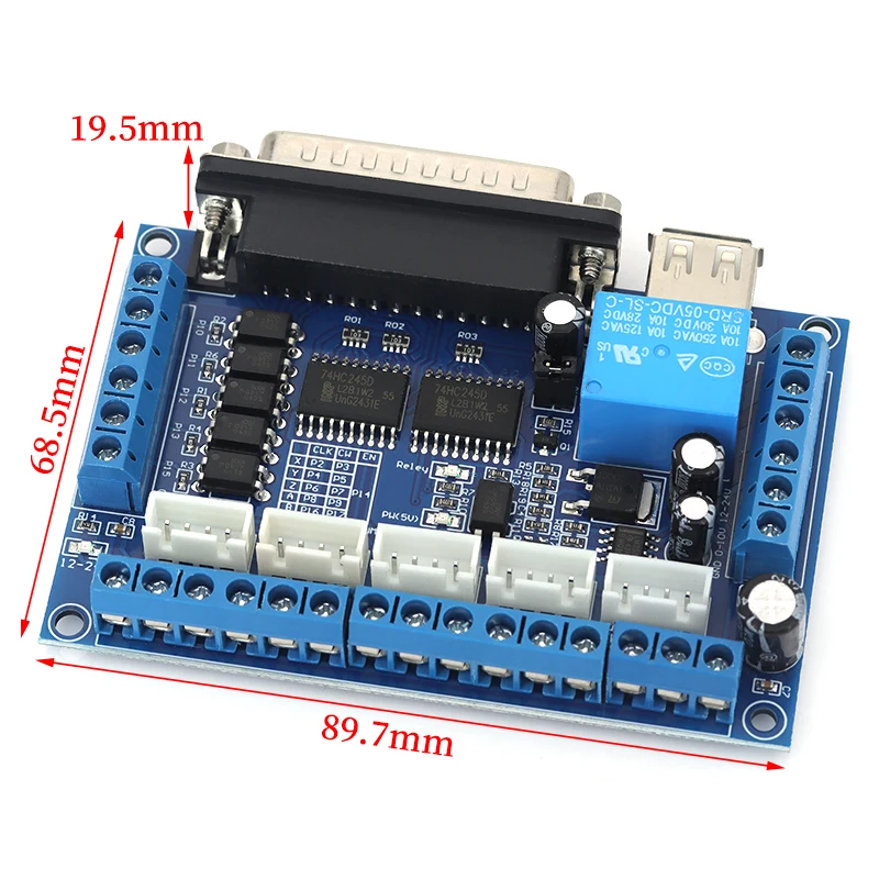 Stlxy 1/5/10Pcs 5 Axis CNC Breakout Board for MACH3 Engraving Machine Optocoupler Stepper Motor Driver with USB