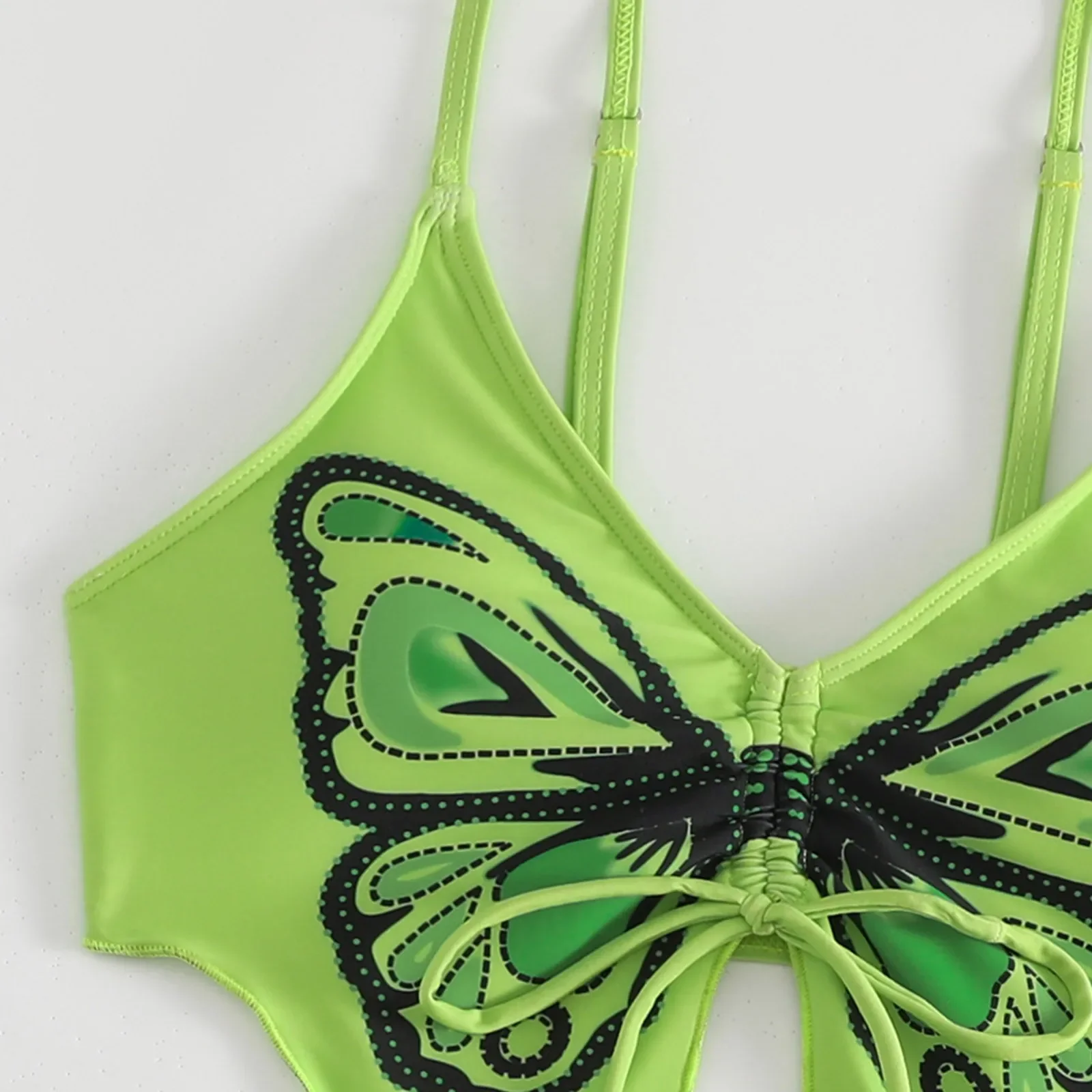 2024 sexy push up due pezzi beachwear farfalla stampata carino bikini diviso set costume da bagno a vita alta costume da bagno da bagno