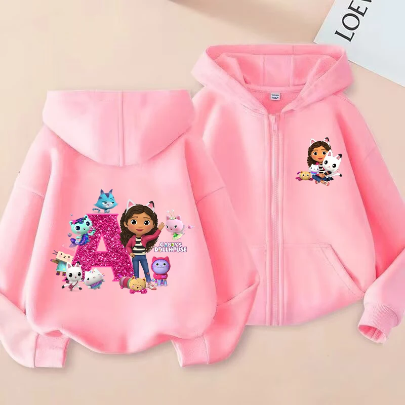 

Gabby Dollhouses Autumn Thin Cardigan Girls Cartoon Cute Hoodie Jacket Children Tops Clothing Fashion Casual Sweatshirts Gifts