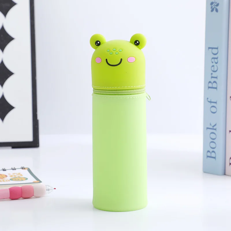 INS Cute Animal Cartoon Bear Pencil Case Soft Creative Pencil Pouch Big Capacity Retractable Stationery Box Student