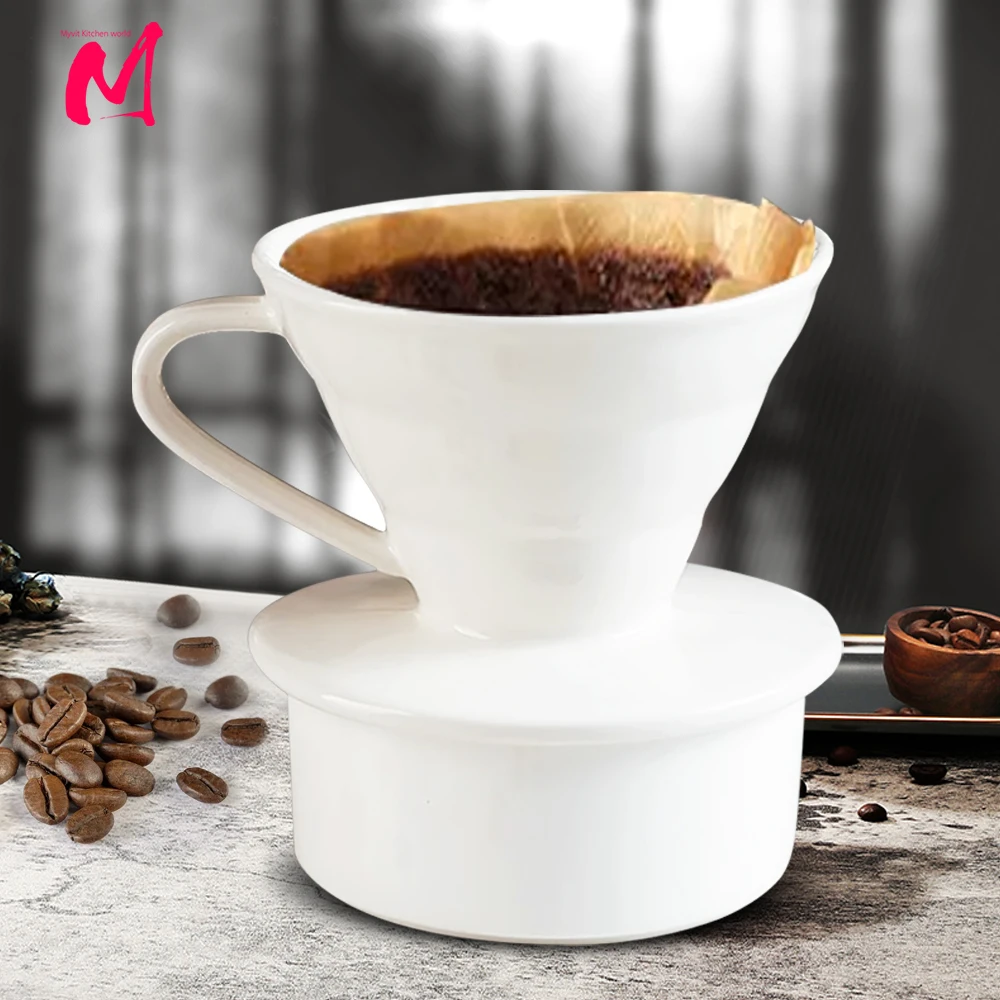 Coffee Filter Cup Holder Reusable Portafilter Espresso Coffee Dripper Funnel Ceramic Accesorios Cafe Coffeeware