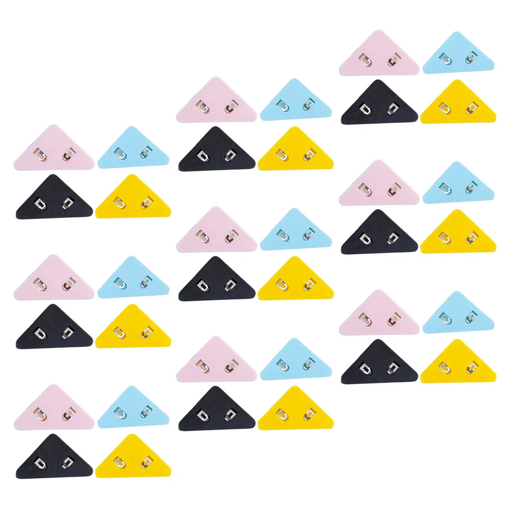 

50 Pcs Triangle Clip Binder Multifunction Book Page Decor Metal Plastic Triangular Pupils