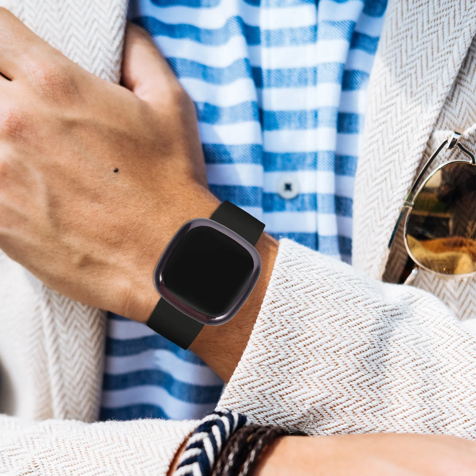 

Изысканный защитный чехол для часов из ТПУ, 2 шт., легкий, компактный, с защитой от падений и царапин, декоративный чехол для Versa3 Sense