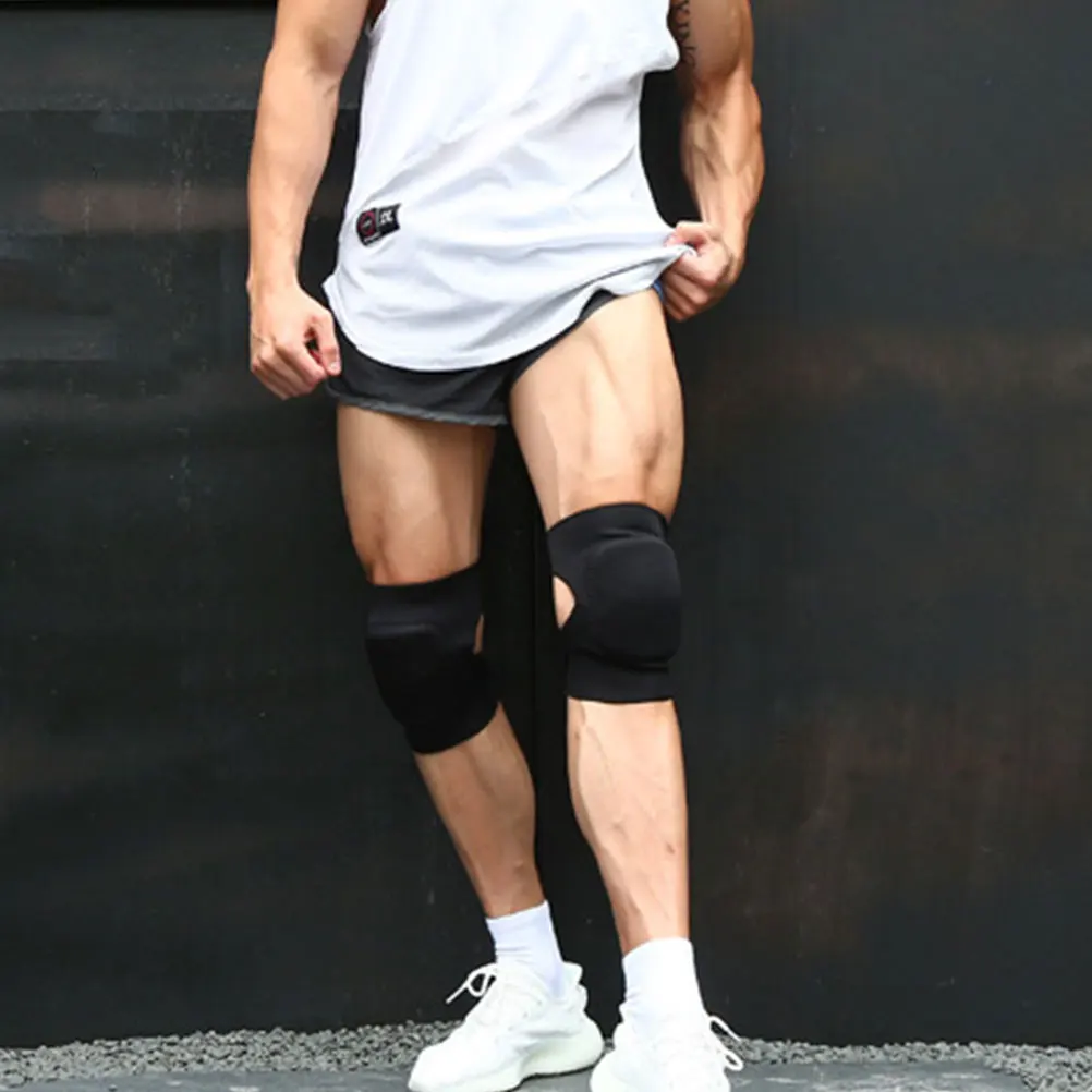 

2 шт. наколенники эластичная защита для тренировок резиновая губка черная тренировочная подушка наколенники против столкновений баскетбол