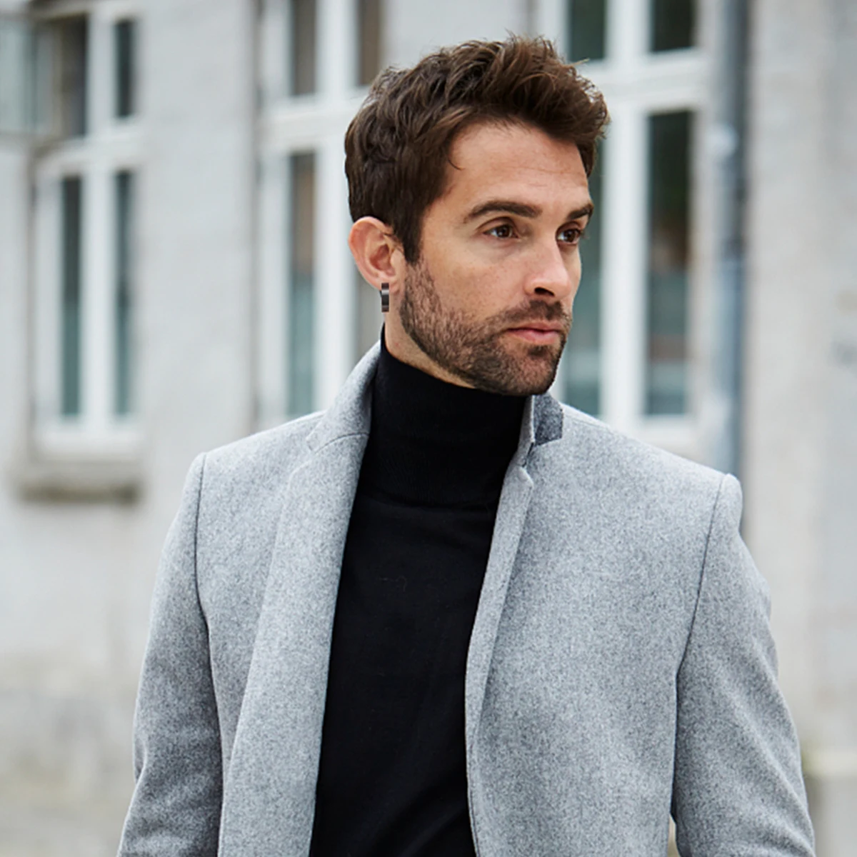 

1pc Ear Clip Blue Stylish Stainless Steel Fashion Pendant For Party Prom Punk Accessory Jewelry Gift For Women Men Collectors