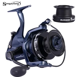 Sougayilang 7000 13+1BB Spinning Reel 10KG Strong Drag Power 4.7:1 High Speed Gear Ratio Carp Fishing Reel Tackle