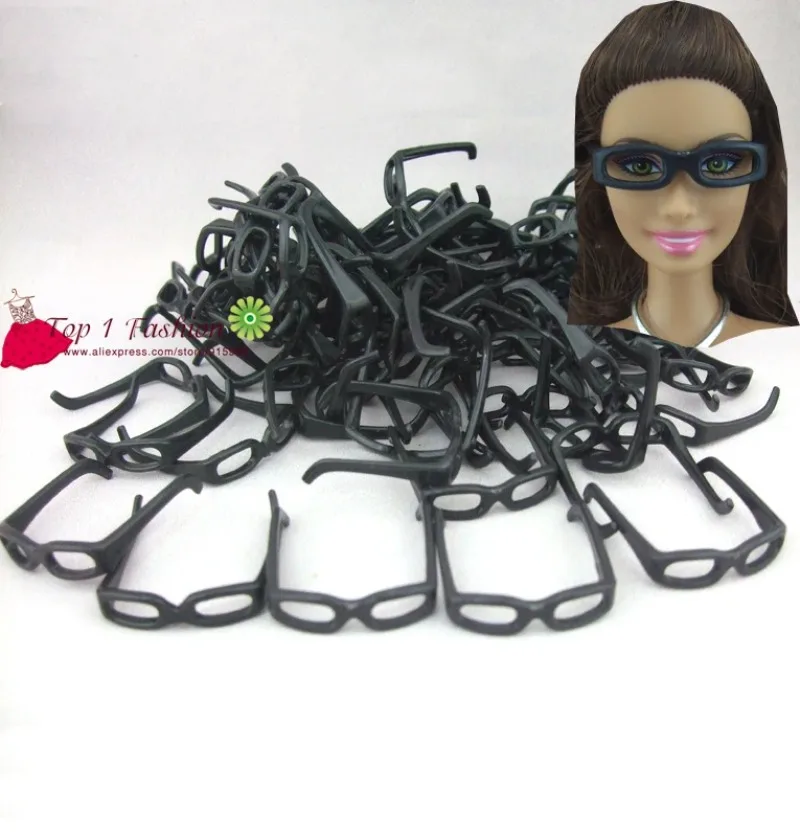 10pcs/set  doll accessories black glasses for barbie doll