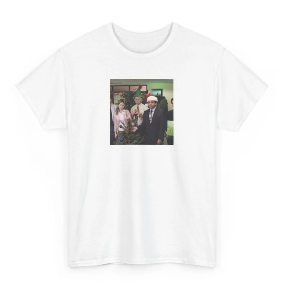 Micheal Scott Dwight Schrute The Office Christmas T-Shirt Woman Man Vintage Tv Show High Quality Cotton Graphic T Shirts Tops