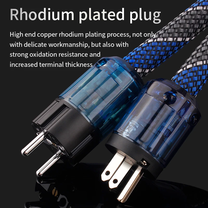 Шнур питания переменного тока Высококачественная вилка питания из чистой меди HIFI Шнур питания стандарта ЕС Schuko 2,0 м HIFI Стандартный шнур питания США