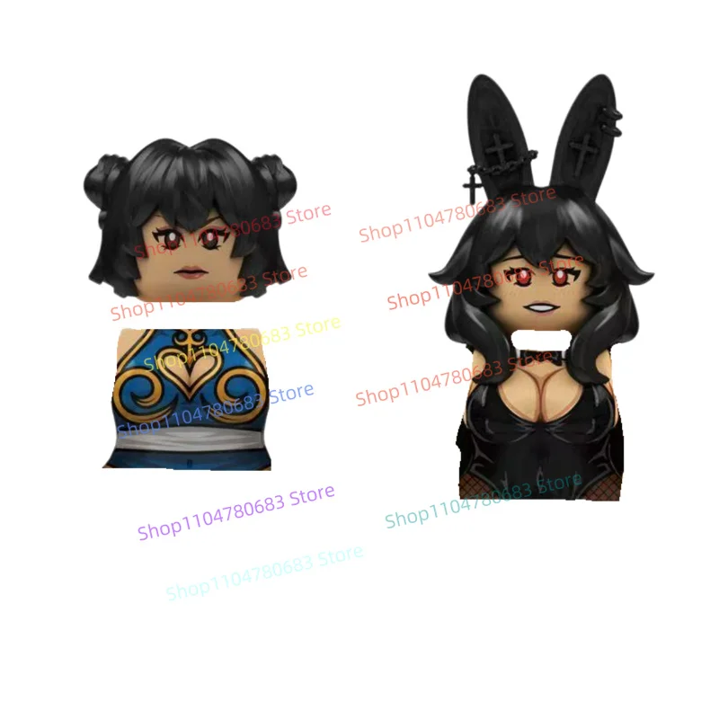 Novas Minifiguras de Blocos de Montar MOC, Menina Coelhinha com Meias Pretas e Roupa de Banho, Ornamentos de Brinquedo, Presentes de Férias