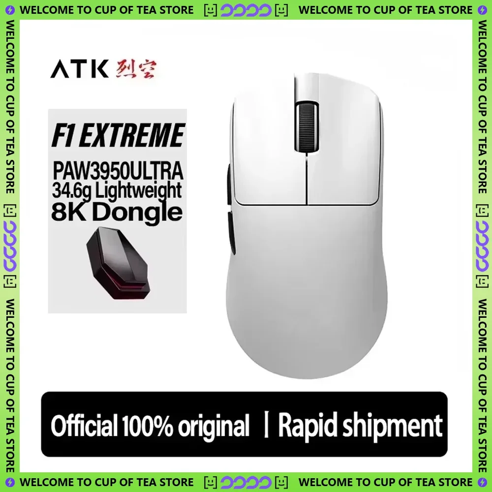 New ATK Blazing Sky Extreme F1 Game Mouse Dual 8K PAW3950 FPS WL Low Lag Lightweight Mouse Esports Gifts for Gamer Gaming Kits