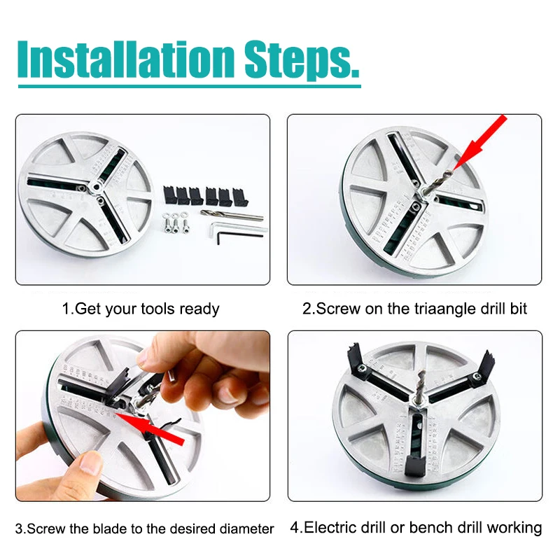 1Pc 45mm-130mm Adjustable Hole Saw WoodworKing Hole Cutter Cutting Tools For Plasterboard Softwood Board Home Improvement