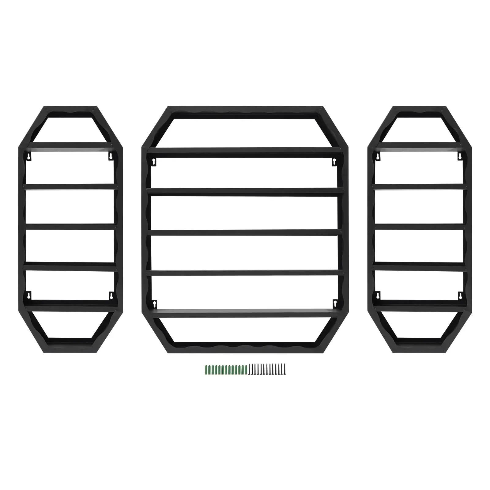 3Pcs Nail Polish Display Rack, Wall-Mounted Nail Polish Storage Rack Iron Nail Polish Organizer with 1 Middle Rack & 2 Side Rack