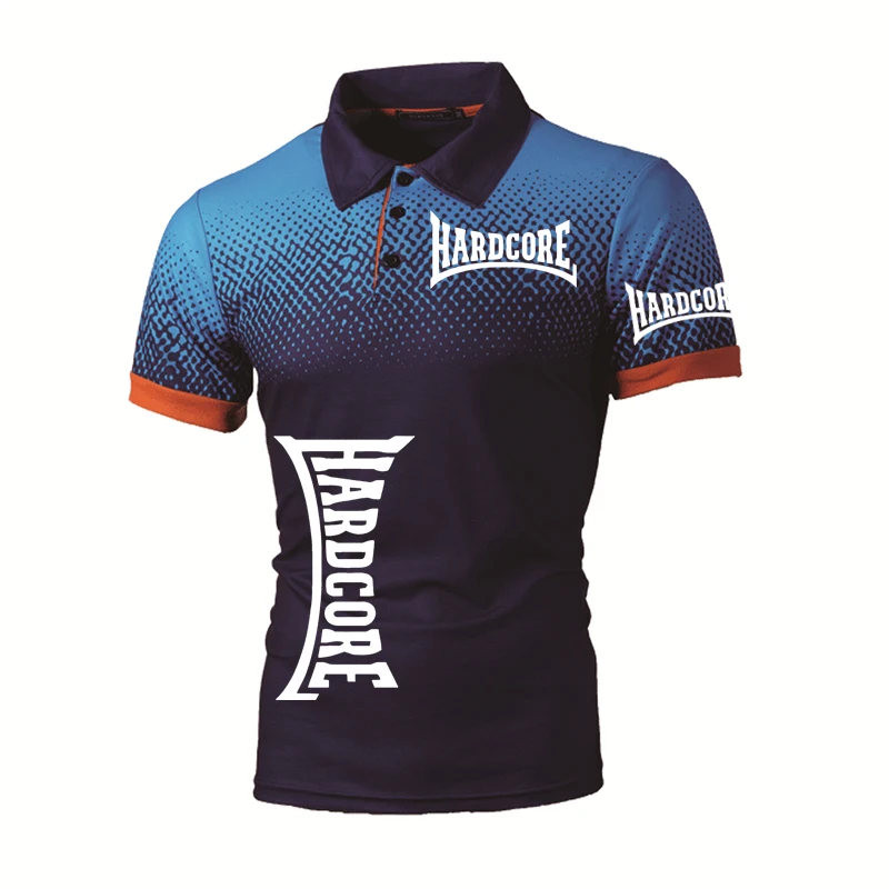 Summer Men's Polo Shirt Hardcore Ma1 Bomber Print High Quality Short Sleeves Man Harajuku Classic Tops Racing Motorcycle Racer image 3