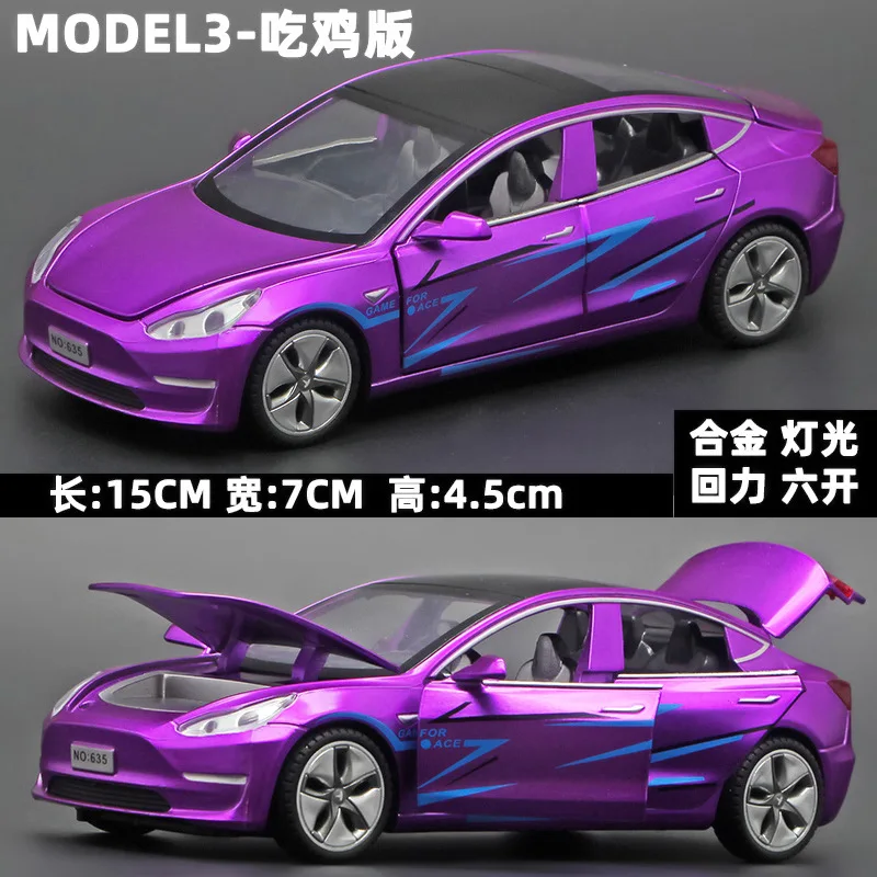 Tesla Model 3 Alloy Car Model, Simulação Diecasts Brinquedo De Metal, Metal Veículos Coleção, Som De Luz, Presentes Para Crianças, 1:32, 2023, Novo