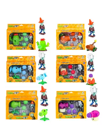 Plants vs Zombies 2 Cactus Peashooter Coconut Cannon A.K.E.E Toy Set 6 Style Game Figures Soft Silicone Zombie Birthday Gift Boy